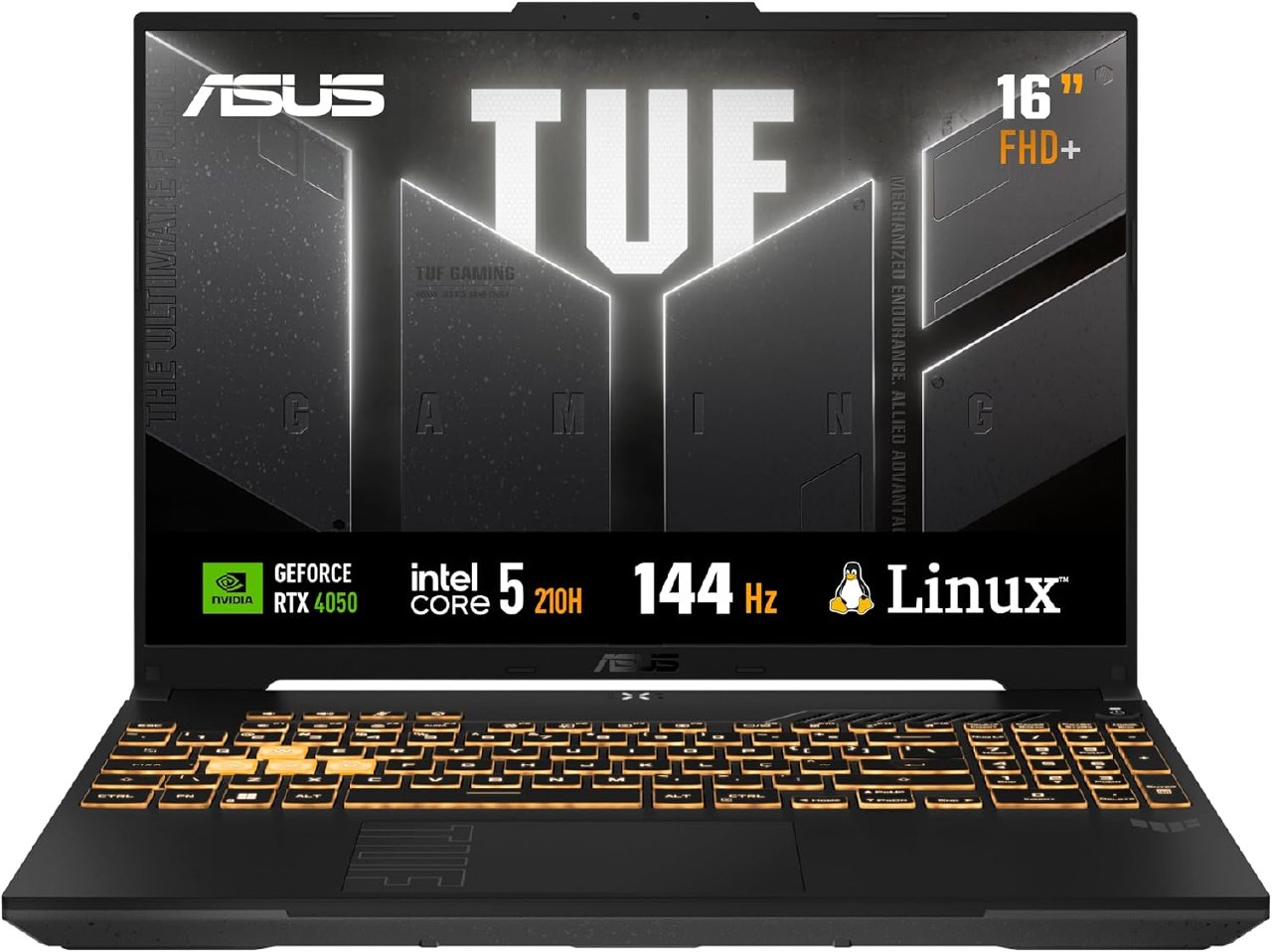 ASUS TUF Gaming F16, Core 5, RTX 4050, 8/512 GB SSD, 16.0'' FHD 144hz, Linux KeepOS - FX607VU-RL054