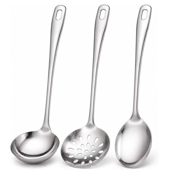 Kit Utensílios de Cozinha Aço Inox 3 Peças