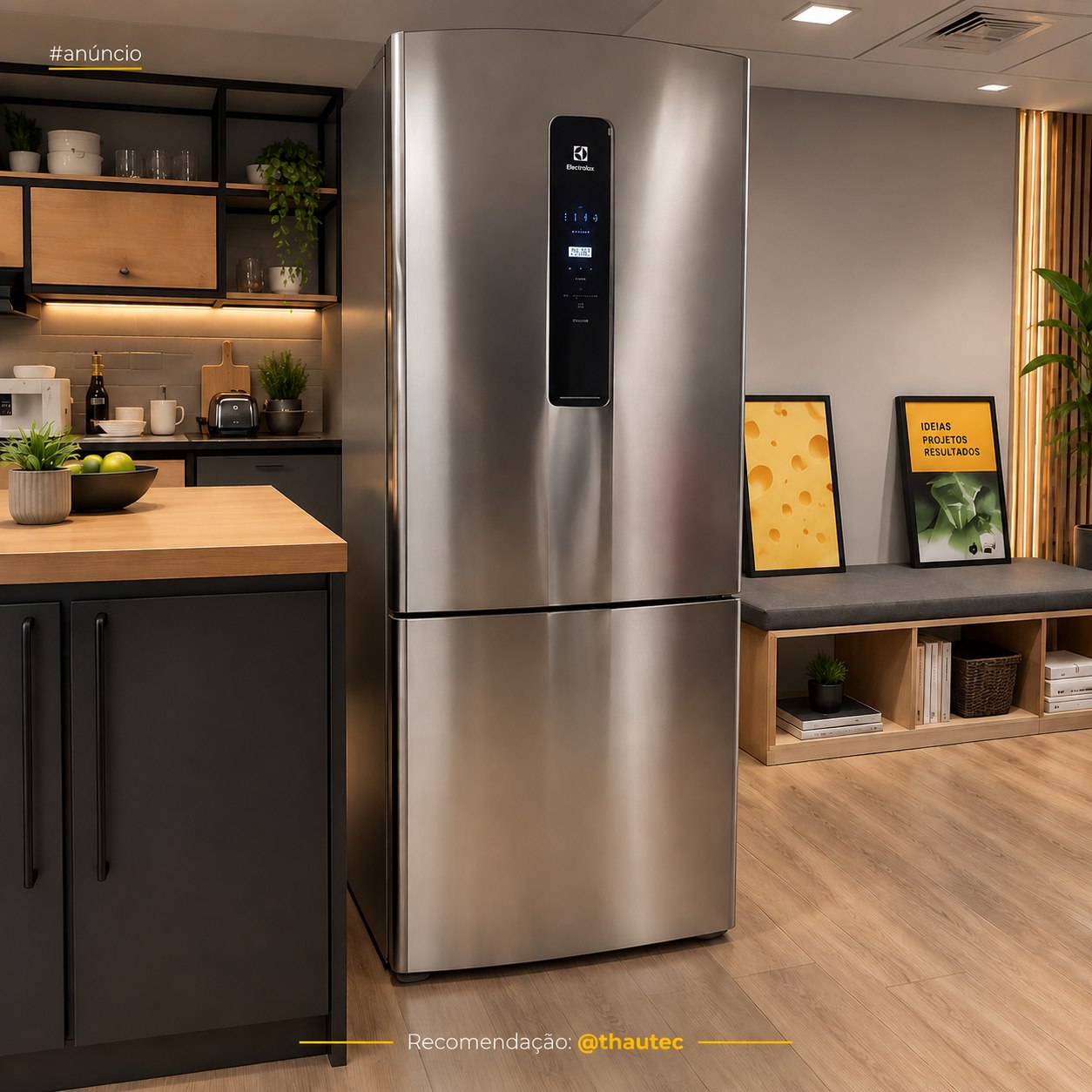 Geladeira Electrolux Frost Free 490L Efficient com AutoSense INVERTER/INVERSE Inox Look (IB7S)