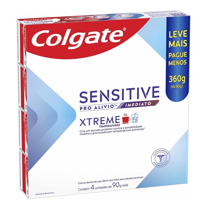 Colgate Sensitive Pro Alívio Xtreme Creme Dental, 4x90g