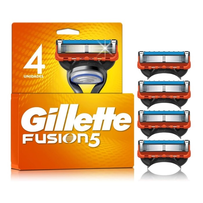 Gillette Fusion5 Carga para Aparelho de Barbear com 5 Lâminas 4 Unidades