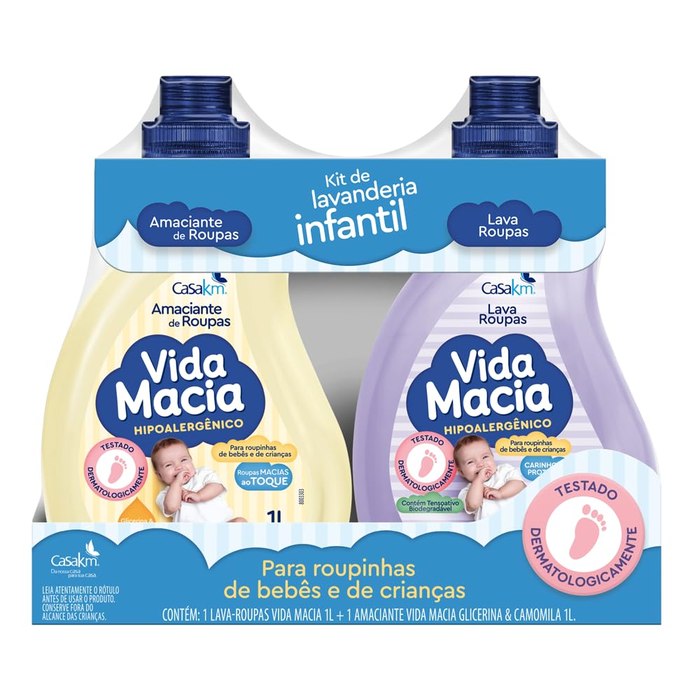 Kit Vida Macia (Lava Roupas e Amaciante Glicerina e Camomila) 2 x 1L