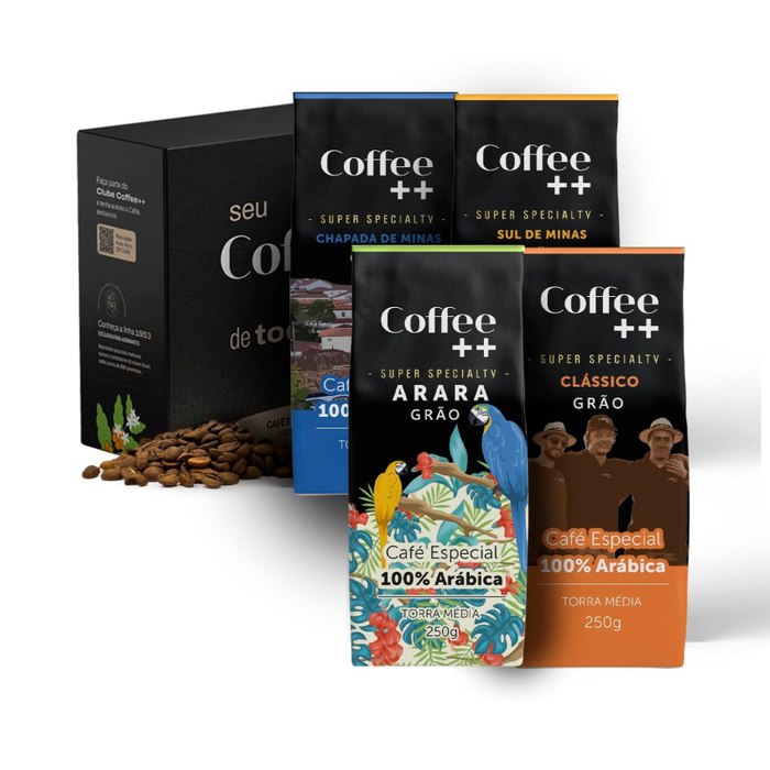 Kit 4 Cafés Especiais em Grãos Coffee+ 250g