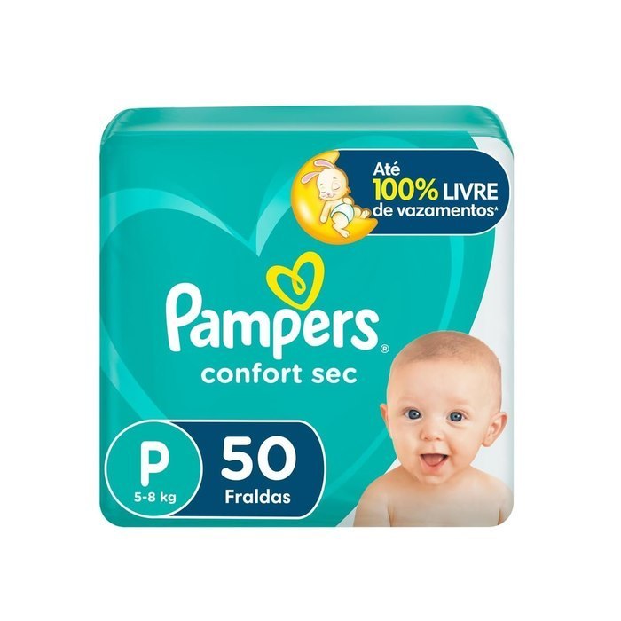 Fralda Pampers Confort Sec Tamanho P 50 Unidades