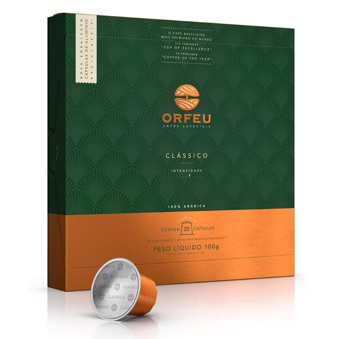Cápsulas de Café Clássico Orfeu, Compatível com Nespresso, Contém 20 Cápsulas