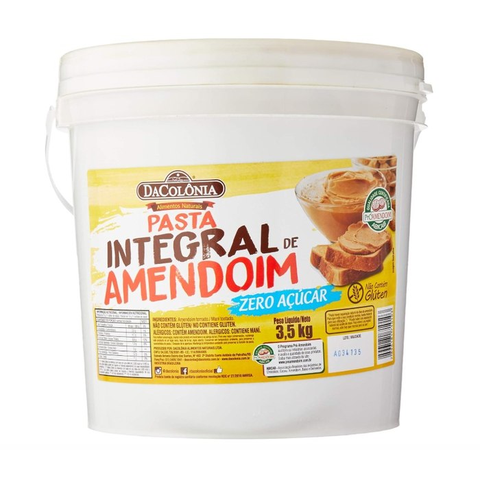 DaColônia Pasta Integral De Amendoim Balde 3,5Kg