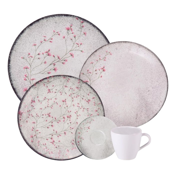 Tramontina Aparelho de Jantar Floralis em Porcelana Decorada 20 Peças