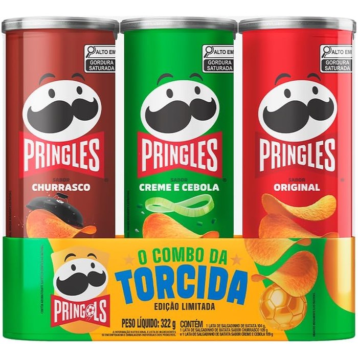 Salgadinho Batata Frita Pringles Tripack Festa do Futebol