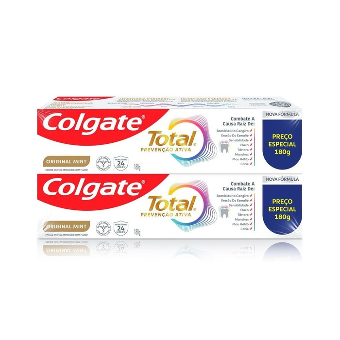 Creme Dental Colgate Total Original Mint 2x180g