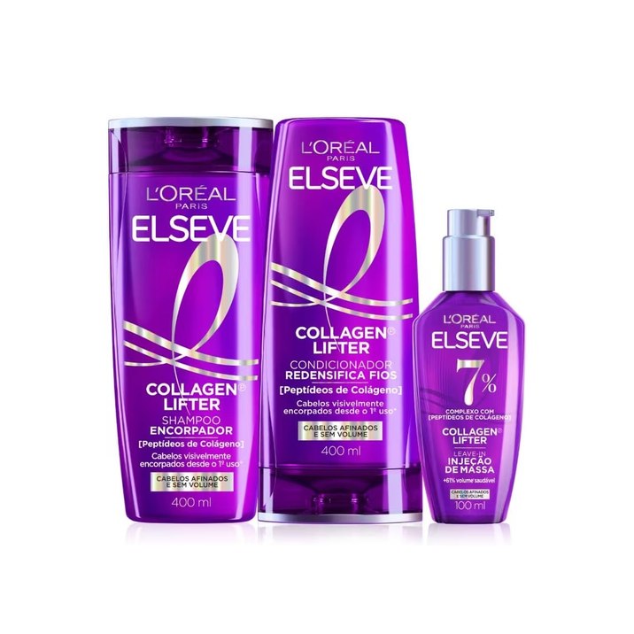 Kit Shampoo, Condicionador e Sérum L'Oréal Paris Elseve Collagen Lifter