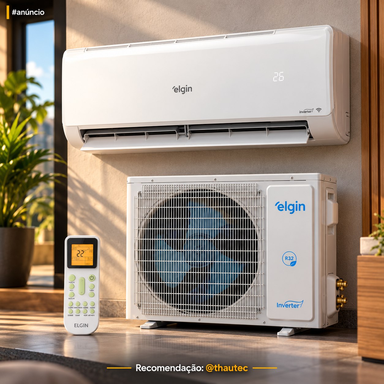 Ar Condicionado Split Hi Wall Eco Inverter III Elgin 9000 BTUs