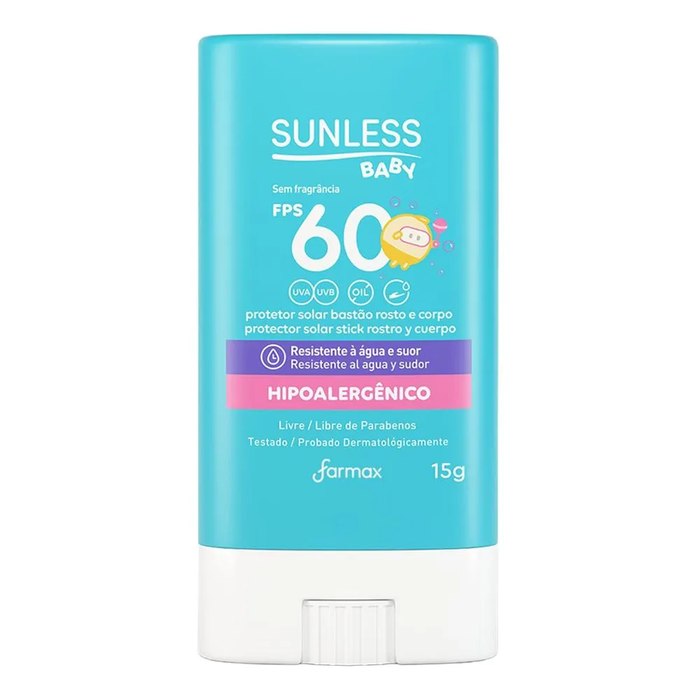 Protetor Solar Bastão Sunless Baby FPS60 15G
