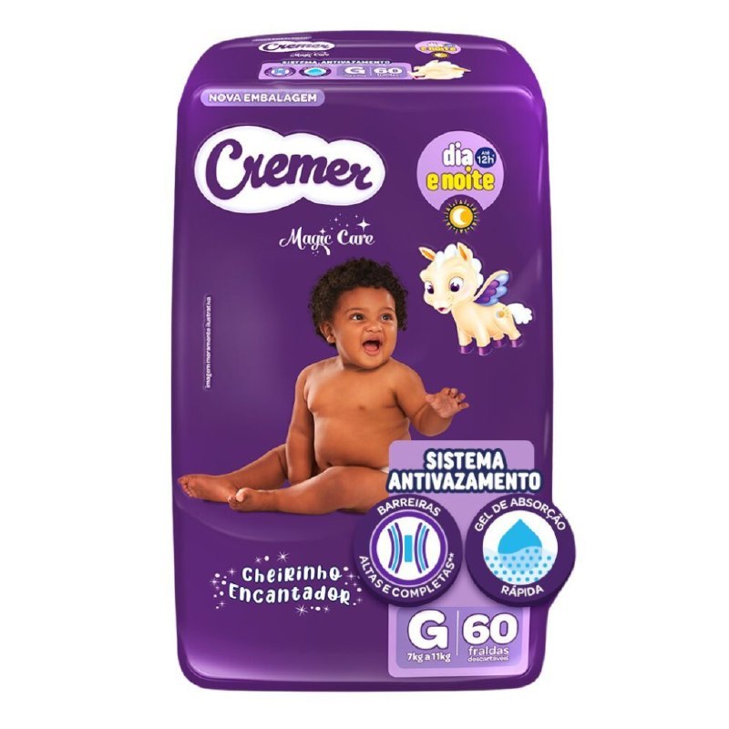 Fralda Cremer Magic Care Hiper G com 60 Unidades