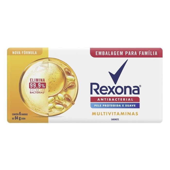 Rexona Sabonete Em Barra Multivitaminas 84G 6 Barras