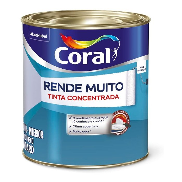 Tinta Acrílica Rende Muito Fosco Branco 900ml Coral