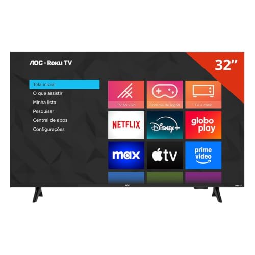 Smart Tv LCD LED 32" AOC 32S5155/78G Wi-Fi, HD, Quad Core, Dolby Áudio, 60 Hz