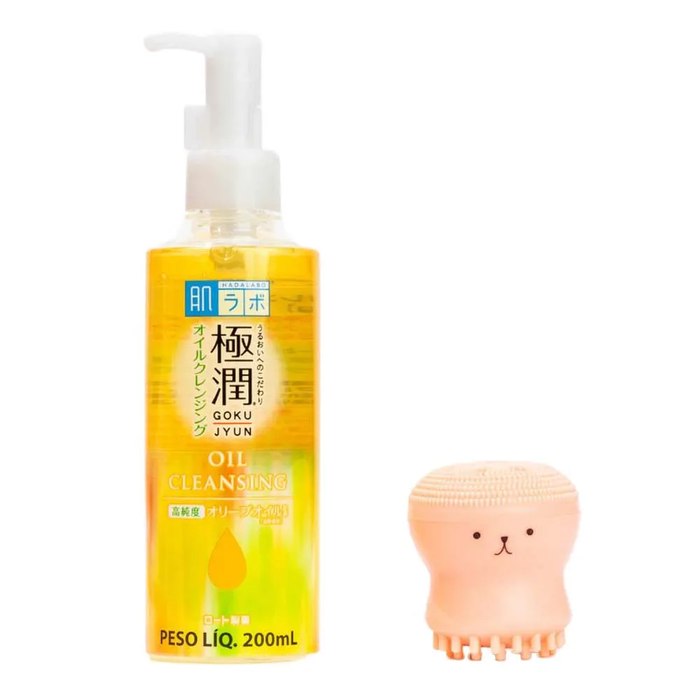 Kit Limpeza Facial Hada Labo Cleansing Oil + Massageador Facial Polvo
