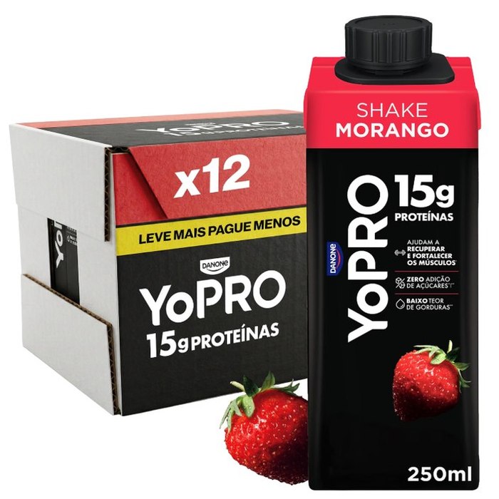 YoPRO Bebida Láctea UHT Morango 15g de Proteínas 250ml