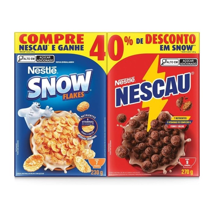 Kit Cereal Matinal Chocolate Nescau 210g + Snow Flakes 230g