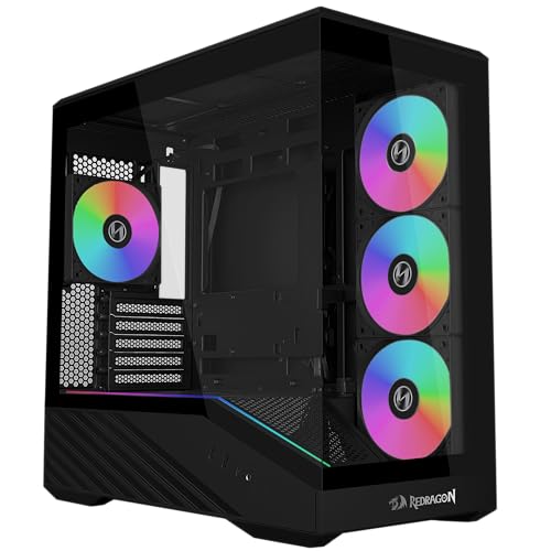 Gabinete Gamer Lian Li Vector V100 Mini Redragon Spec Preto Micro-ATX Com 4 Fans Janela Lateral Vidro Temperado POUCAS UNIDADES