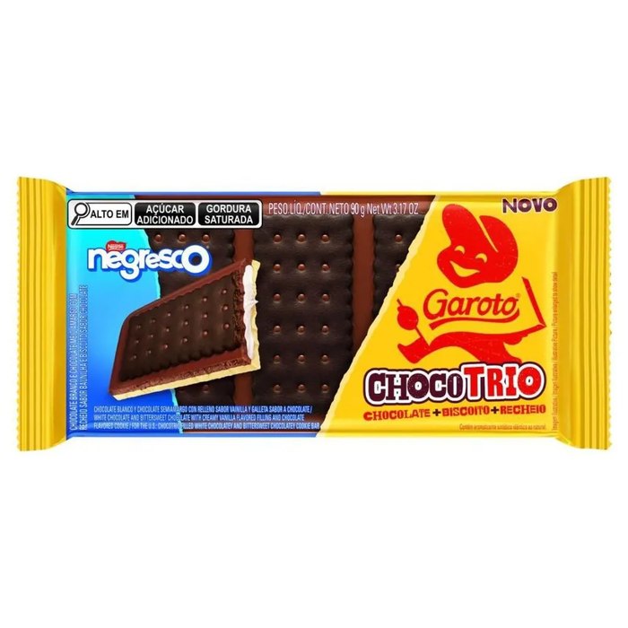 Chocolate Chocotrio Garoto Negresco 90g