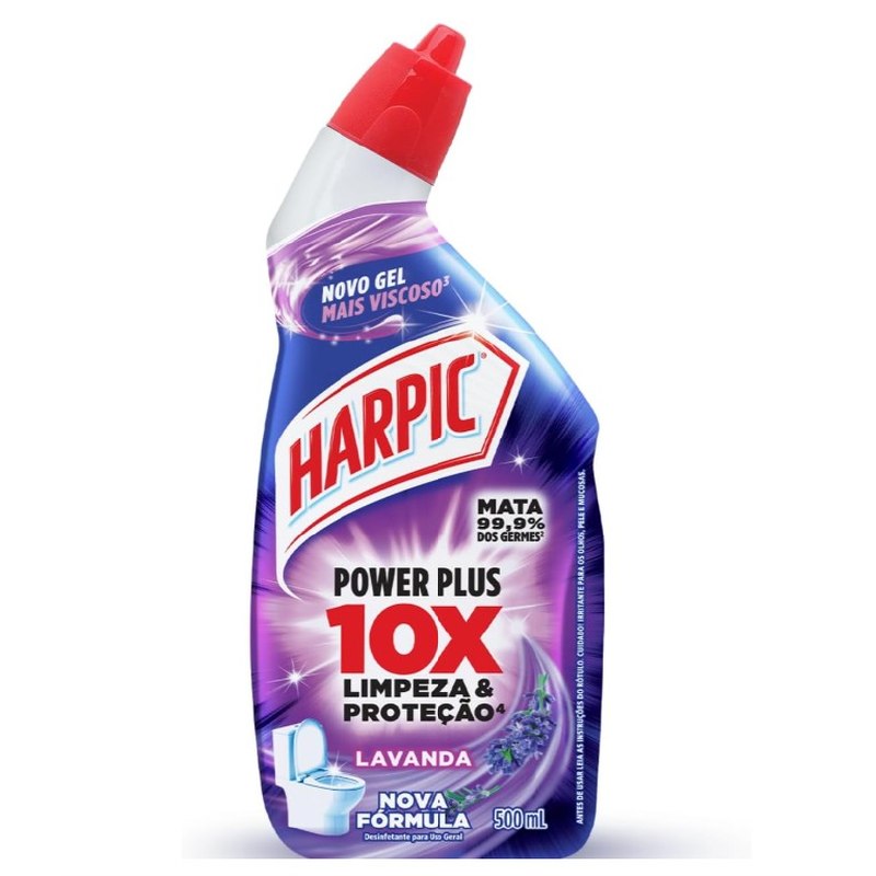 Harpic Power Plus Desinfetante e Desodorizador Sanitário em Gel Lavanda 500ml