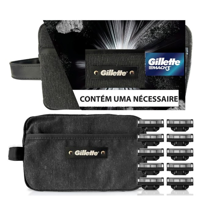 Kit Gillette Mach3 10 cargas + Necessaire