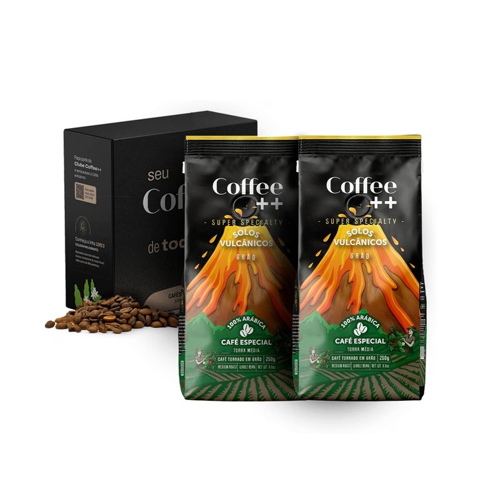 Kit 2 Pacotes Café Especial em Grãos Coffee Mais Variedades: Solos Vulcânicos 100% Arábica (2x250g)