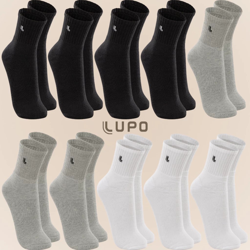 Kit De 10 Pares De Meias Lupo Cano Médio Unissex Em Algodão Tamanho 37 ao 44