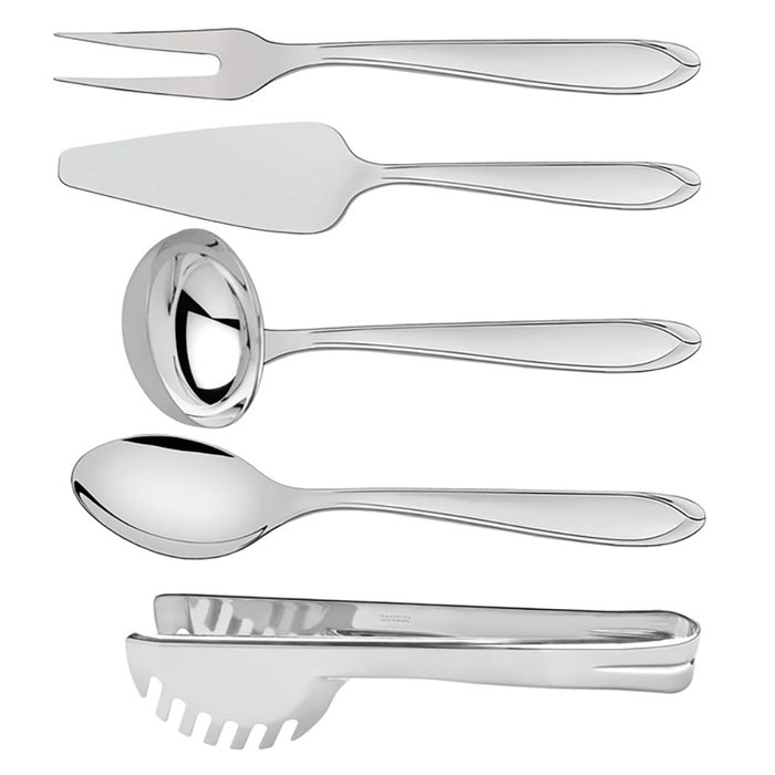 Jogo de Utensílios Tramontina Utility em Aço Inox Acabamento Brilho 5 Peças