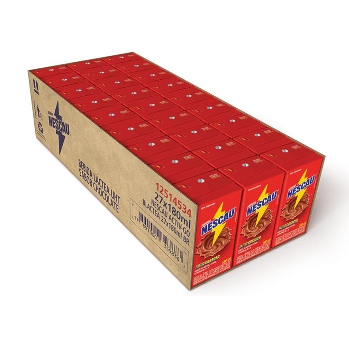 Nescau Bebida Láctea 180ml caixa com 27 unidades