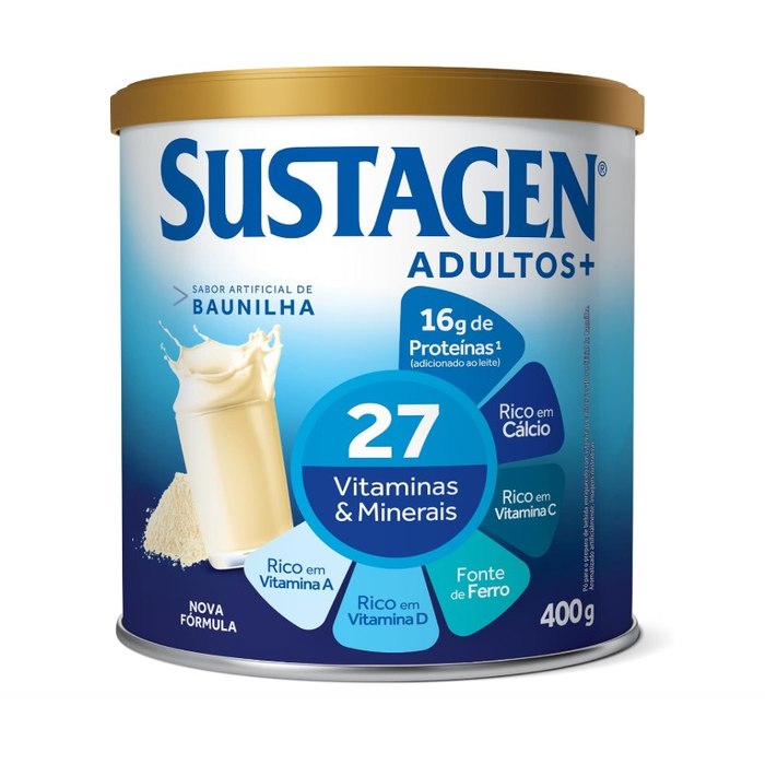 Sustagen N&E Complemento Alimentar Sustagen Adultos+ Sabor Baunilha - Lata 400G