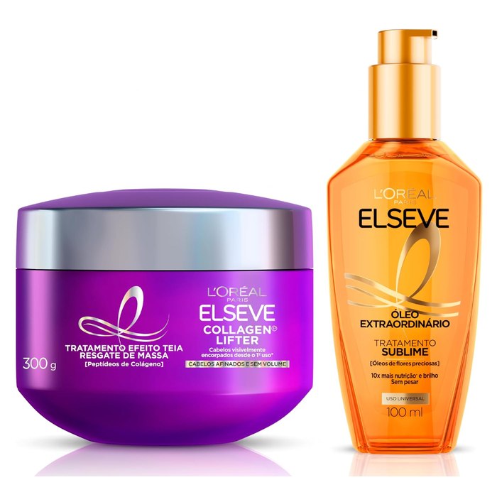 Kit L'Oréal Paris Elseve - Óleo Extraordinário Finalizador Capilar + Collagen Lifter Máscara de Tratamento