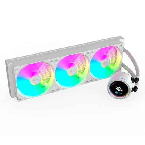 Water Cooler Kalkan Alpha 360 ARGB Display Temperatura Branco Intel AMD KLK00049