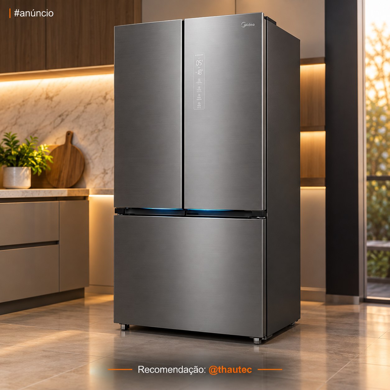 Geladeira Midea 672L Frost Free Multidoor Inverter (MDRM905MMD463)