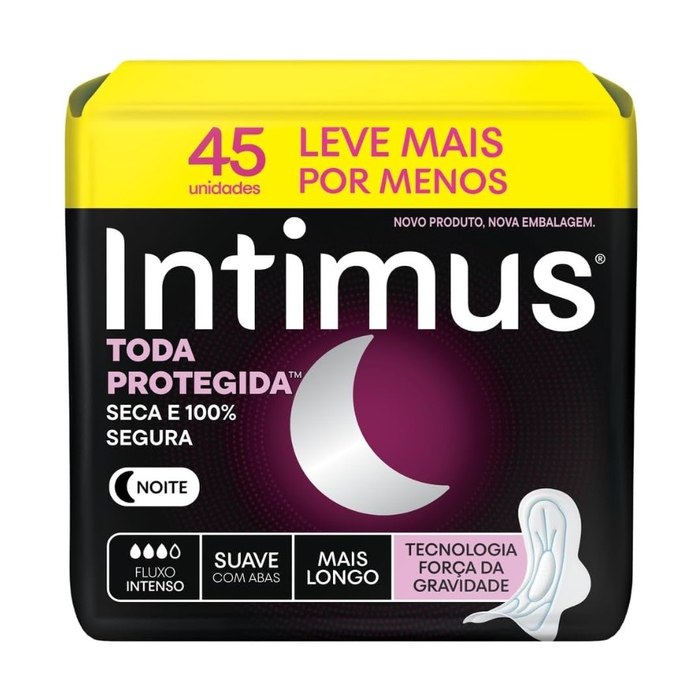 Absorvente Intimus Toda Protegida Noturno Suave Com abas 45 un