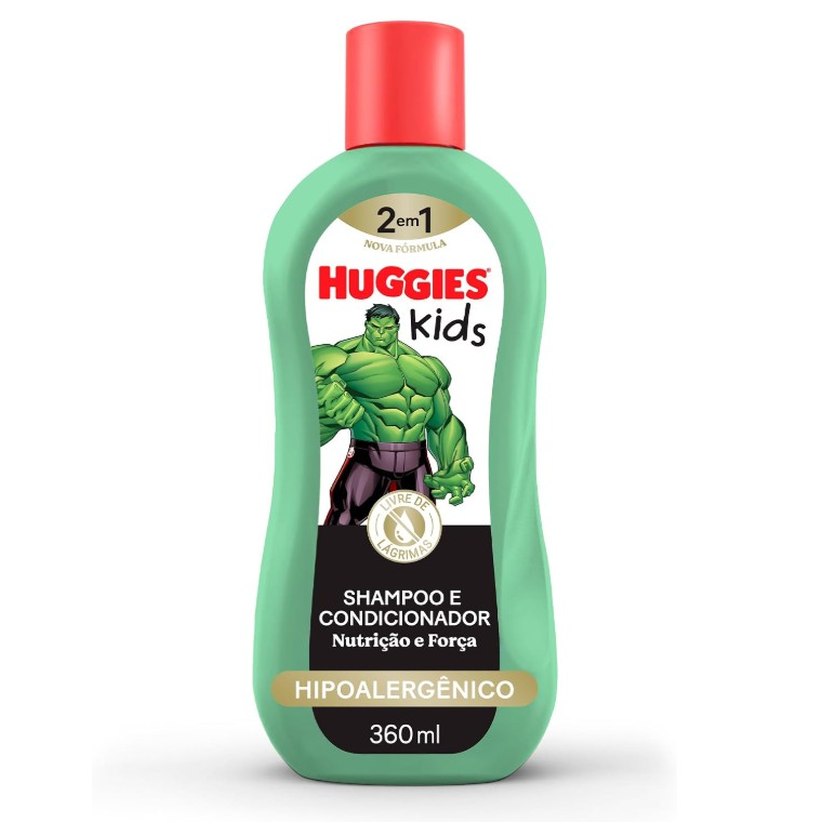 Shampoo Huggies Kids Nutrição e Força Hulk 360 ml