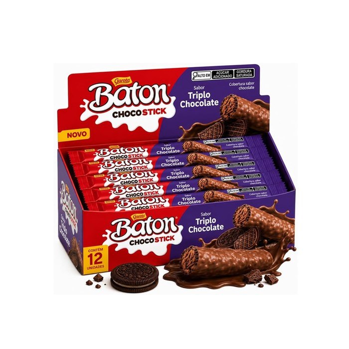 Chocolate Baton Chocostick Triplo Chocolate 26g 12 unidades