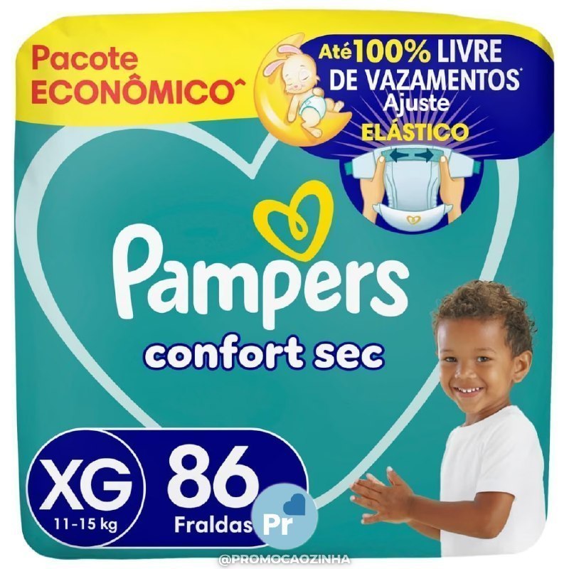 Fralda Pampers Confort Sec XG com 86 Unidades