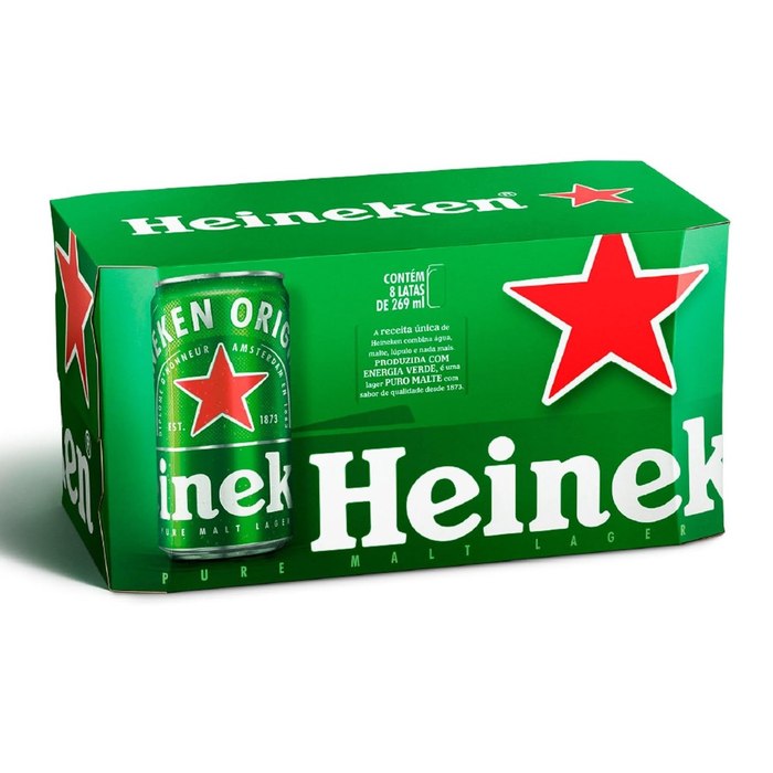 Heineken Cerveja Lata 269ml Pack 8 Unidades