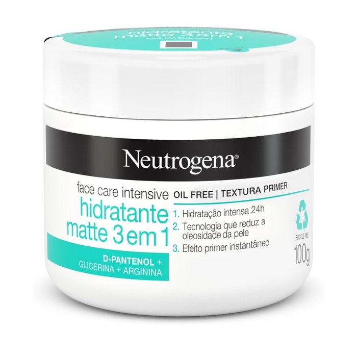 Neutrogena Hidratante Facial Matte 3 em 1 Face Care Intensive, 100g