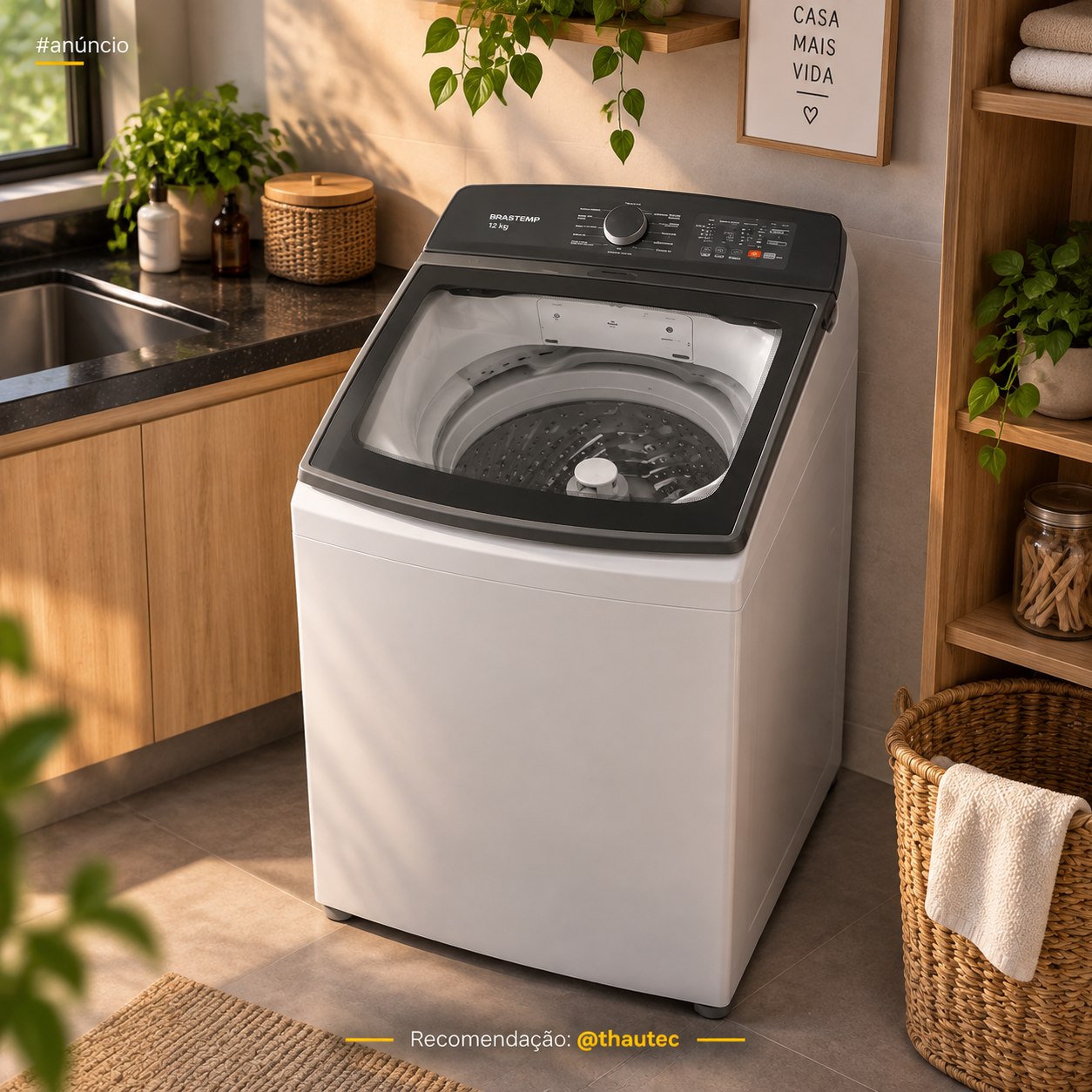 Lavadora de Roupas Brastemp 18kg Cesto Inox 12 Programas de Lavagem (BWF18AB)
