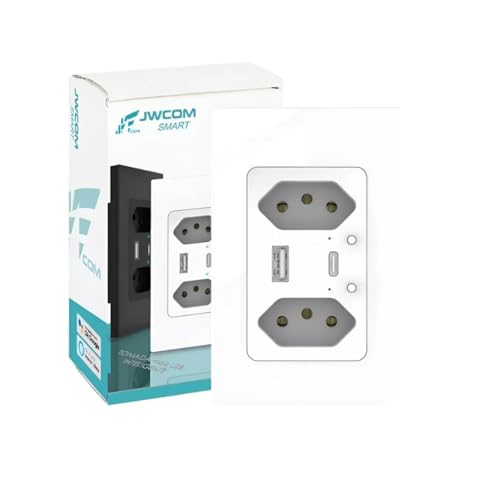 Tomada Dupla Inteligente Smart Wifi Bivolt C/ Usb C Alexa Cor Branco POUCAS UNIDADES