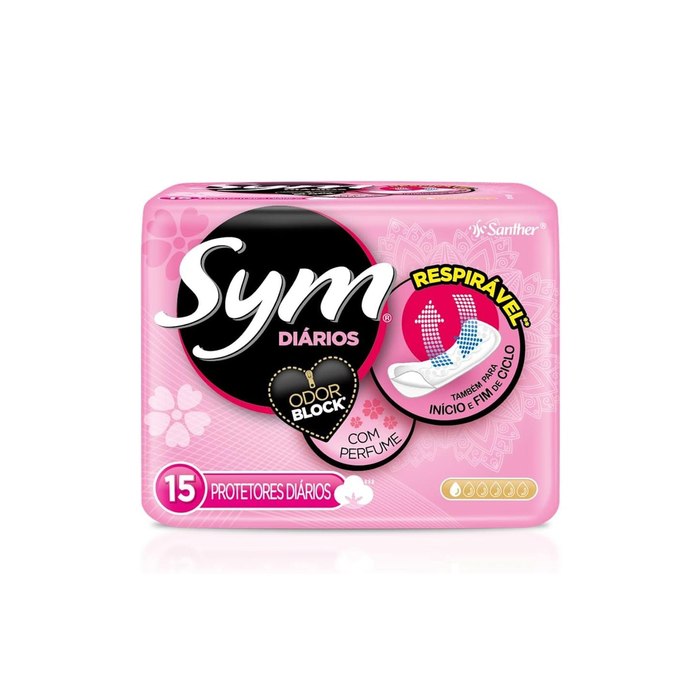 Absorvente Protetor Diário Sym com Perfume 15 unidades