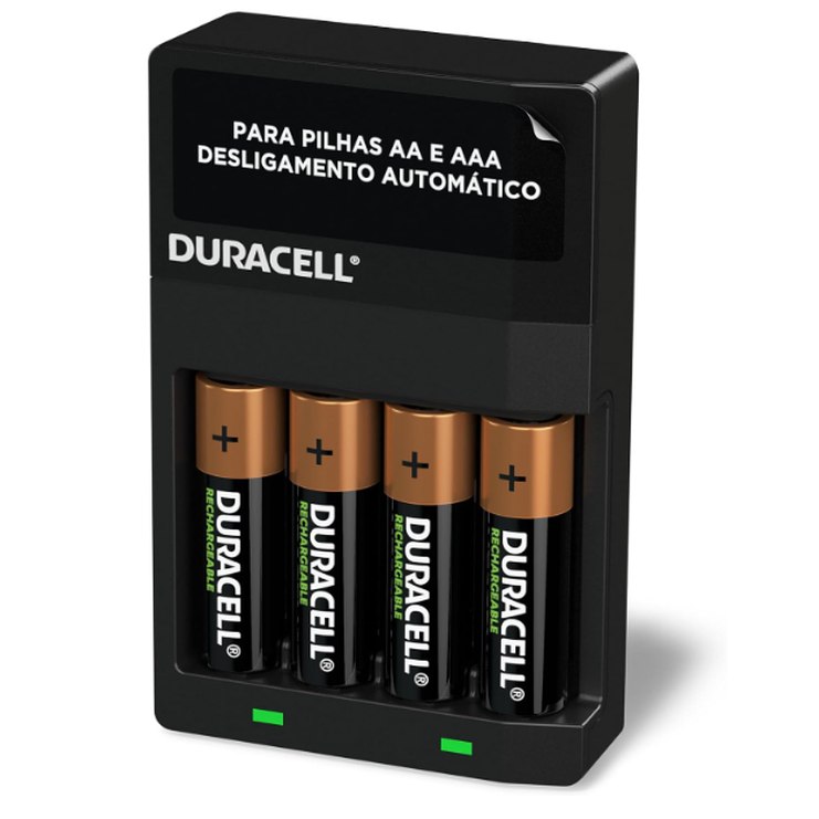 Duracell Carregador de Pilhas Recarregáveis AA e AAA Com 4 Pilhas AA Inclusas