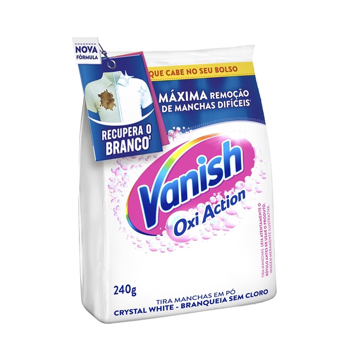 Tira-Manchas em Pó Vanish Oxi Action Roupas Brancas 240g