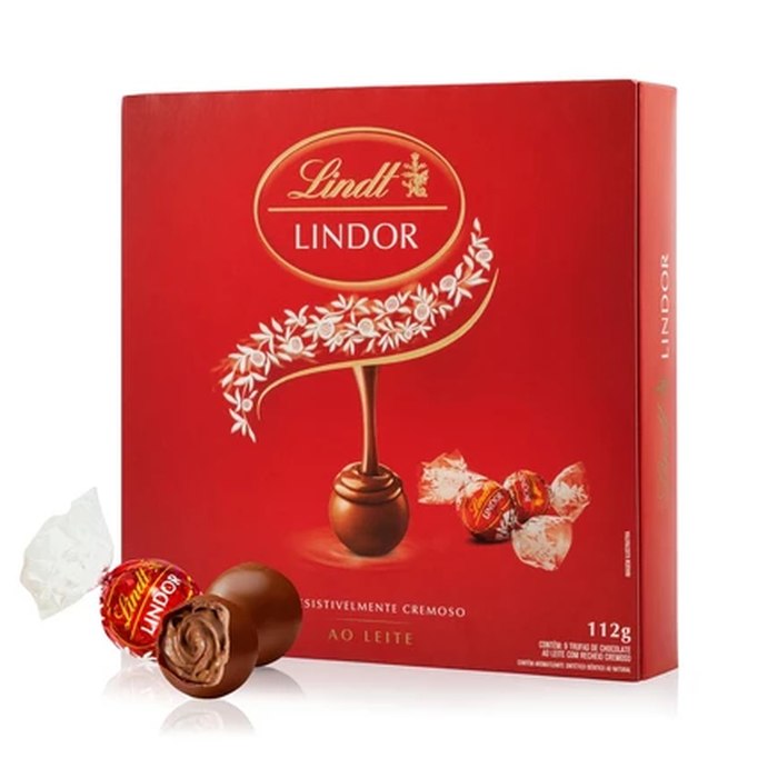 Caixa de Bombons Lindt Lindor ao Leite 112g
