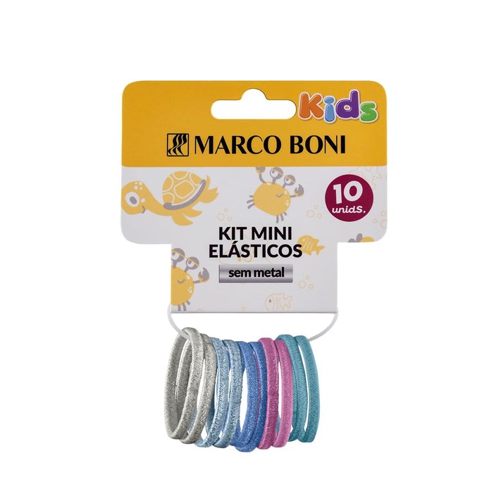Kit Mini Elásticos Sem Metal Marco Boni 10 unidades