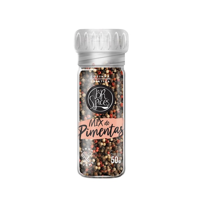 Tempero Mix de Pimentas com Moedor BR Spices 50G