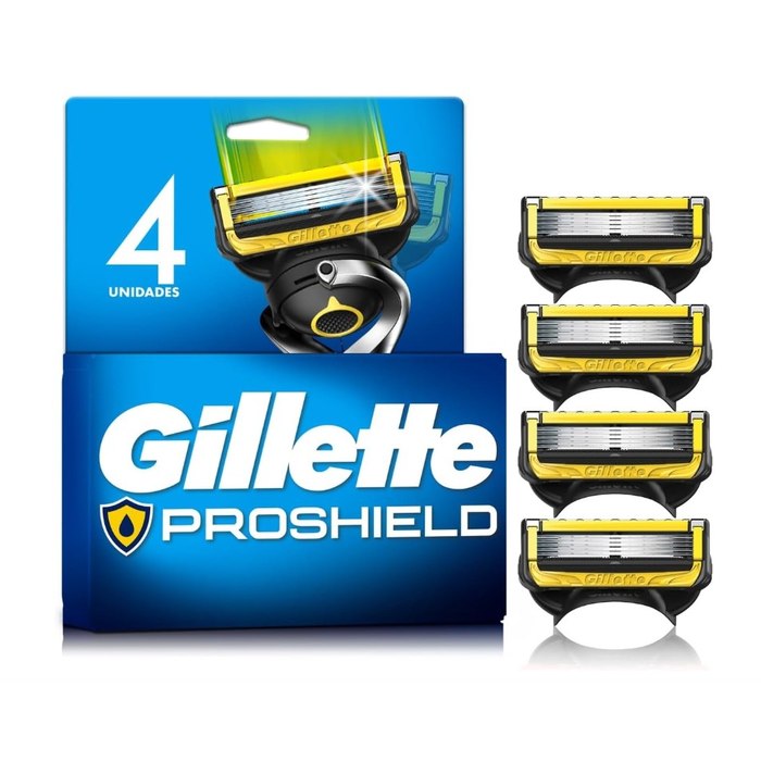 Gillette Proshield Carga para Aparelho de Barbear com 5 Lâminas 4 Unidades